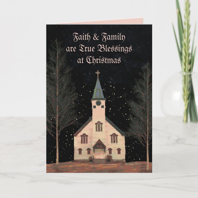 FAITH n FAMILY CHRISTMAS CARD Tack Kort (Framsida)