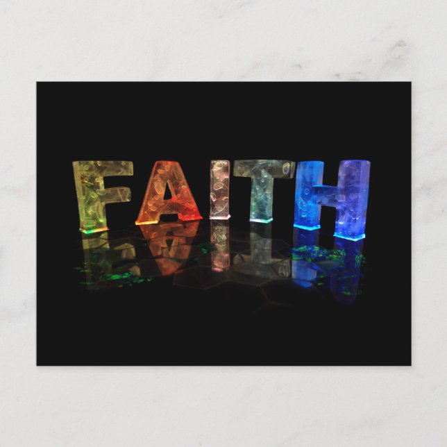 Faith Namn i 3D Ljus (fotografi) Vykort (Framsida)
