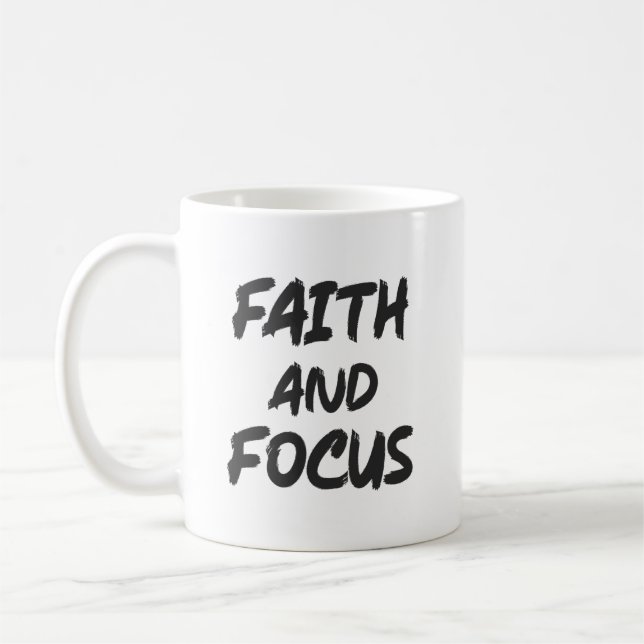 Faith och Focus - Christian Hustle Success Gym Kaffemugg (Vänster)