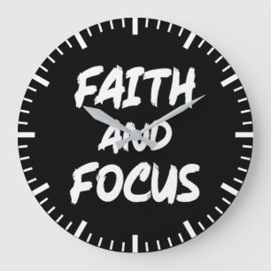 Faith och Focus - Christian Hustle Success Gym Stor Klocka