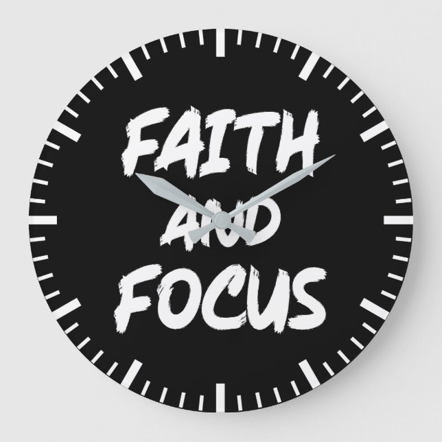 Faith och Focus - Christian Hustle Success Gym Stor Klocka (Framsida)