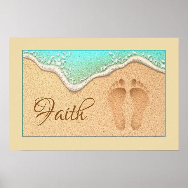 Faith One Set Footprint in the Sand Poster (Framsidan)