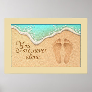 Faith One Set Footprint in the Sand Poster