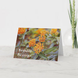 Faith Orange Flowers Birthday Blating Bible Verse Kort