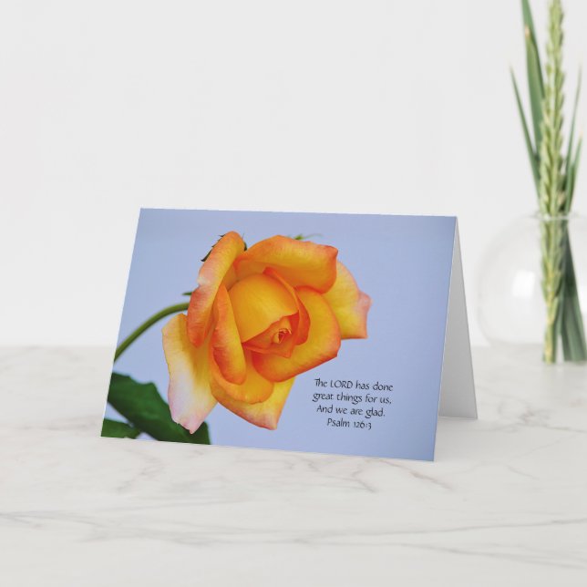 Faith Orange Guld Bible Verse Note Card Kort (Framsida)