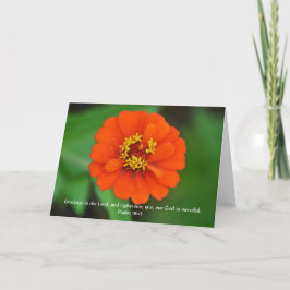 Faith Orange Zinnia Blomsterträdgård Note Card Kort