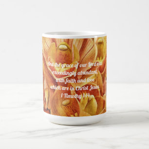 Faith Orchid Flowers och Scripture Mugg