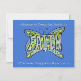 Faith Ord Art Butterfly Vingar Anpassningsbar Inbj Inbjudningar