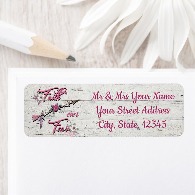 Faith over Fear Address Label Returadress Etikett (Insitu)
