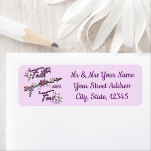 Faith over Fear Address Label Returadress Etikett