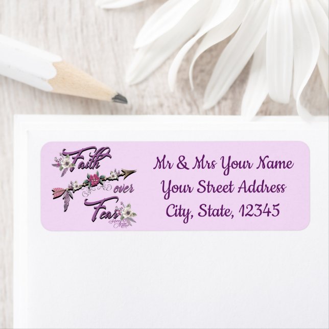 Faith over Fear Address Label Returadress Etikett (Insitu)