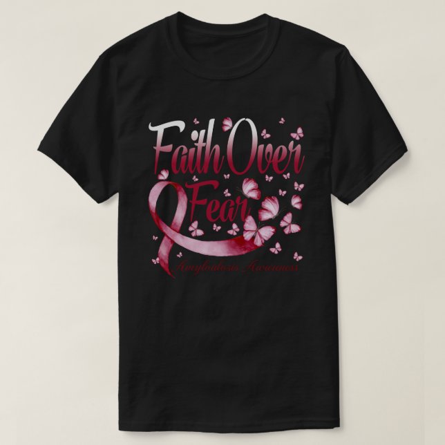 Faith Over Fear Amyloidosis Awareness Butterfly T Shirt (Design framsida)