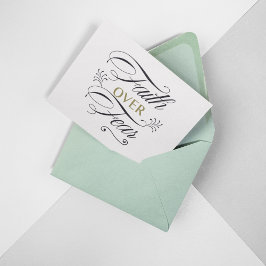 Faith over Fear Bible Verse Motivational Anteckningskort