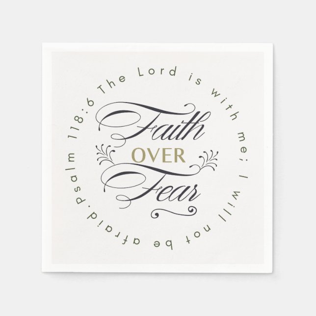 Faith over Fear Bible Verse Motivational Pappersservett (Framsidan)
