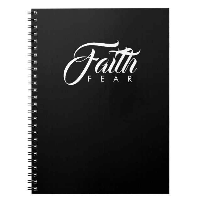 Faith over Fear Black Anteckningsbok (Framsidan)