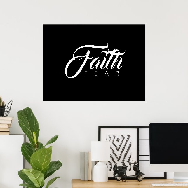 Faith over Fear Black Poster (Hemmakontoret)