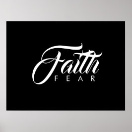 Faith over Fear Black Poster