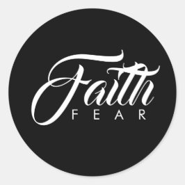 Faith over Fear Black Runt Klistermärke