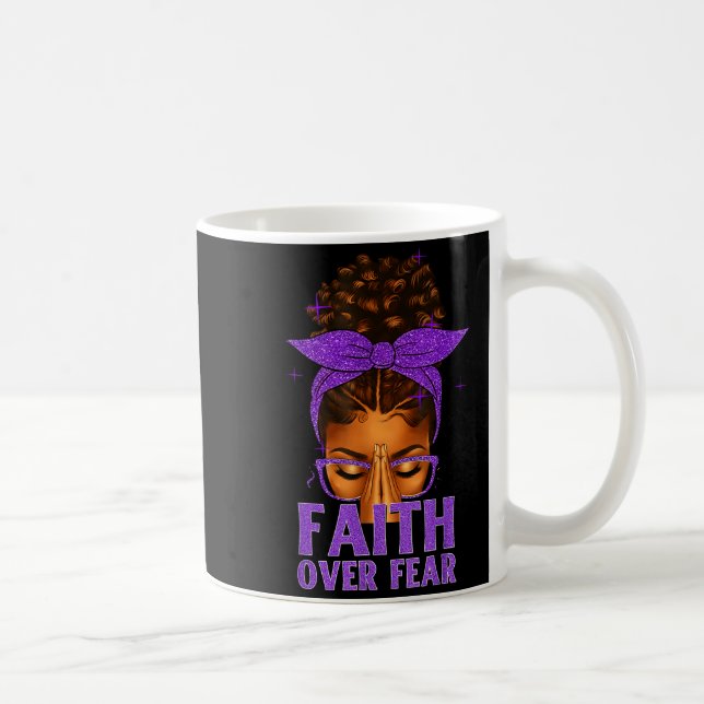 Faith Over Fear Black Women Afro Christian African Kaffemugg (Höger)