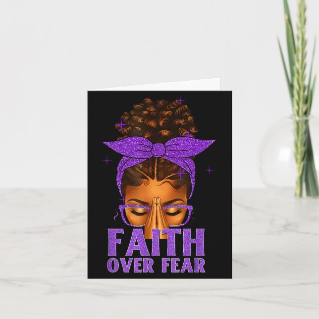 Faith Over Fear Black Women Afro Christian African Kort (Framsida)