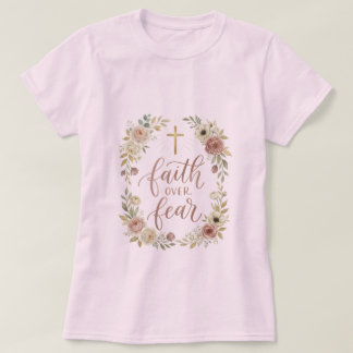 Faith Over Fear Blommig Krans Tröja – Kristet