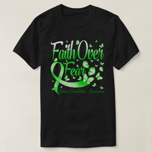 Faith Over Fear Brain Disabilities  Awareness Butt T Shirt (Design framsida)