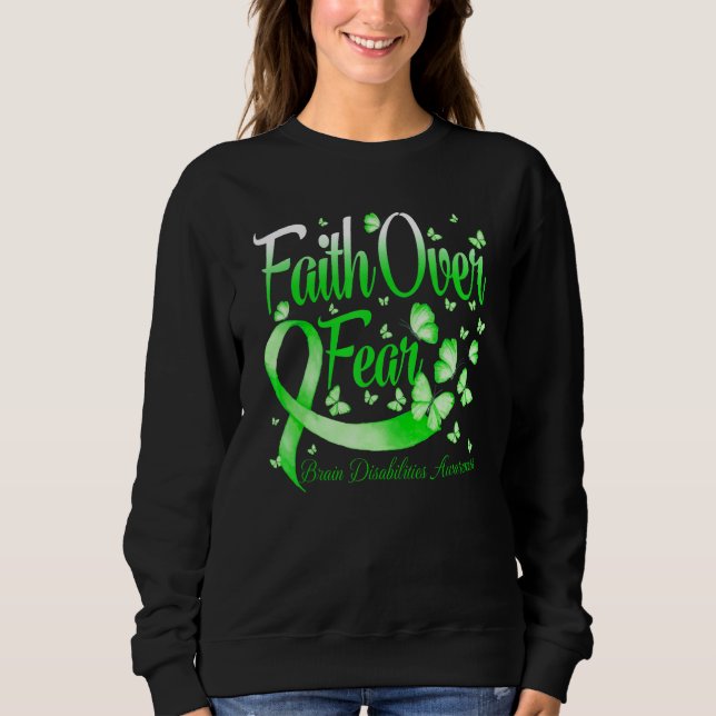 Faith Over Fear Brain Disabilities Awareness Butte T Shirt (Framsida)