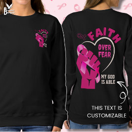 FAITH OVER FEAR Breast Cancer Awareness Christian T Shirt