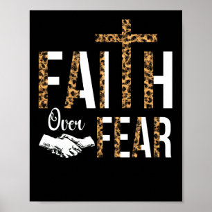 Faith over Fear Brev Christian Faith Kor Poster