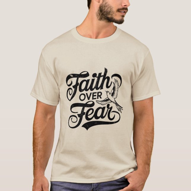 Faith over Fear Calligraphy T-Shirt (Framsida)
