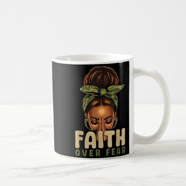 Faith Over Fear Christian Camo African American Af Kaffemugg (Höger)