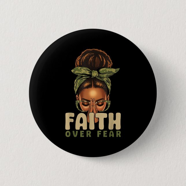 Faith Over Fear Christian Camo African American Af Knapp (Framsida)
