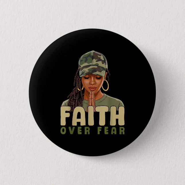 Faith Over Fear Christian Camo African American Af Knapp (Framsida)