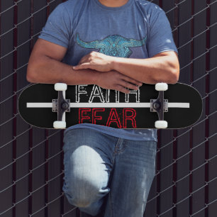 Faith over Fear Christian Kor Mini Skateboard Bräda 18,5 Cm