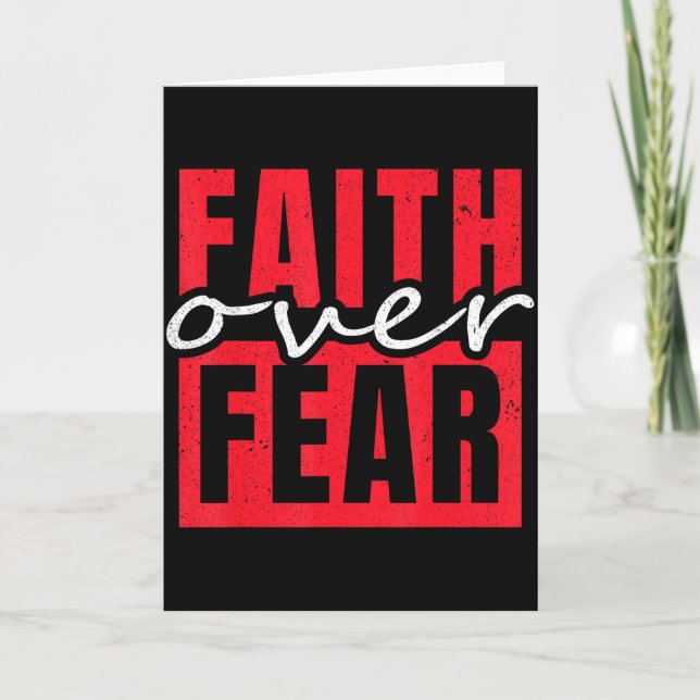 Faith Over Fear Christian Men Women  Kort (Framsida)