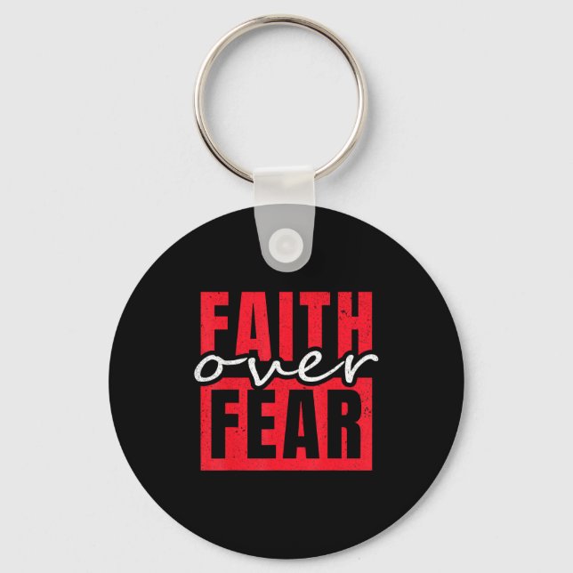 Faith Over Fear Christian Men Women  Nyckelring (Framsida)
