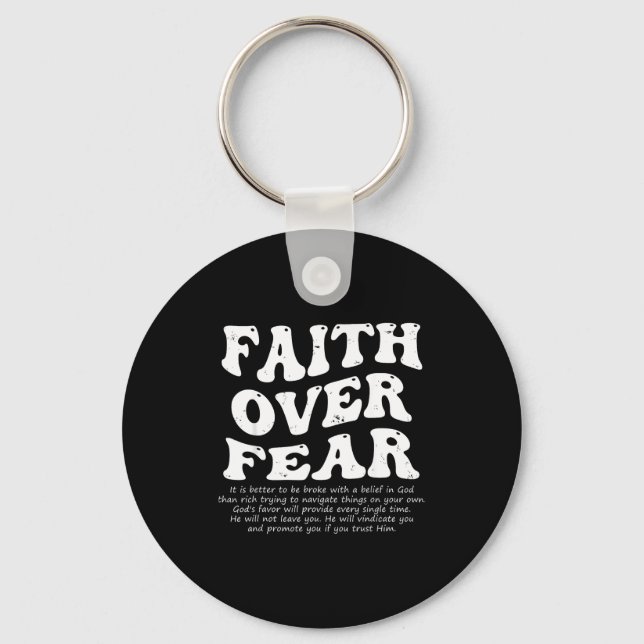 Faith Over Fear Christian  Nyckelring (Framsida)