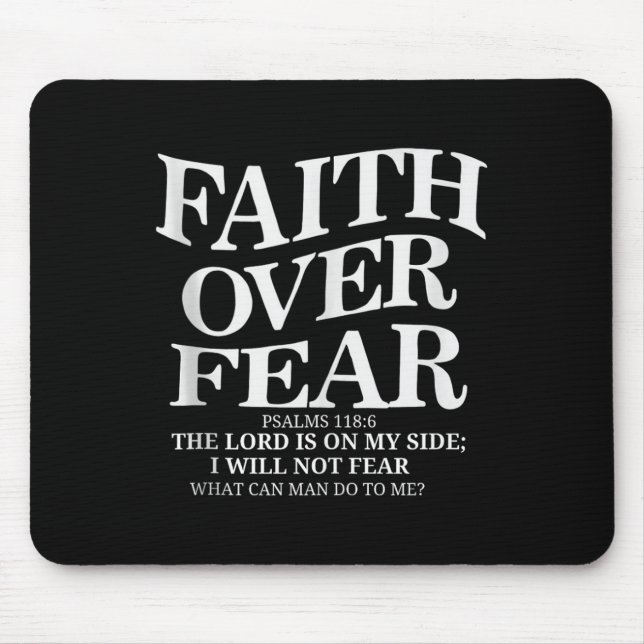 Faith over Fear Christian (on Back) Inspirational Musmatta (Framsidan)