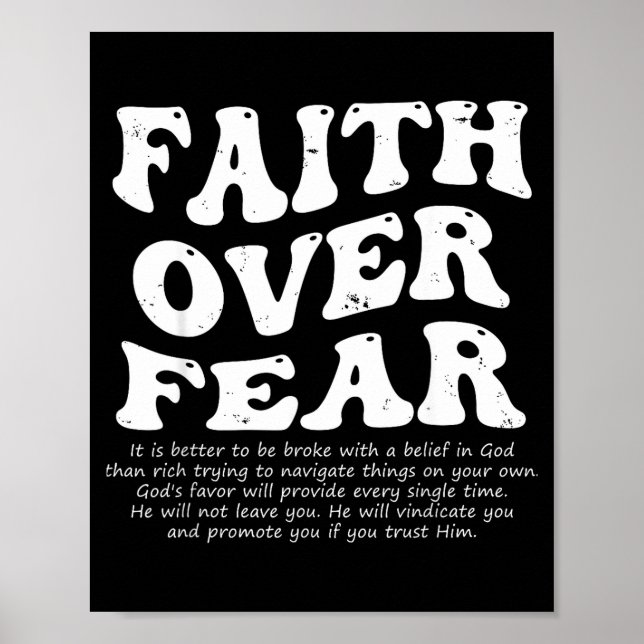 Faith Over Fear Christian  Poster (Framsidan)