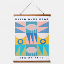 Faith over Fear Christian Poster Modern Abstrakt