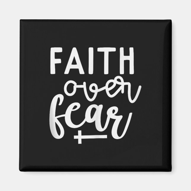 Faith over Fear Christian Religiösa Citate Art Fai Magnet (Framsidan)