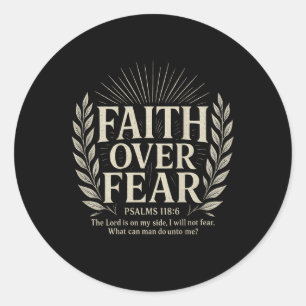 Faith over Fear Christian Runt Klistermärke