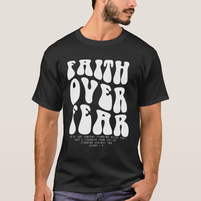 Faith Over Fear Christian tee Scripture For Women (Framsida)
