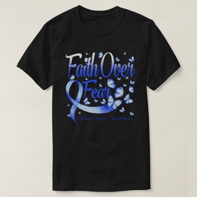 Faith over Fear Colon Cancer Awareness Butterfly T Shirt (Design framsida)