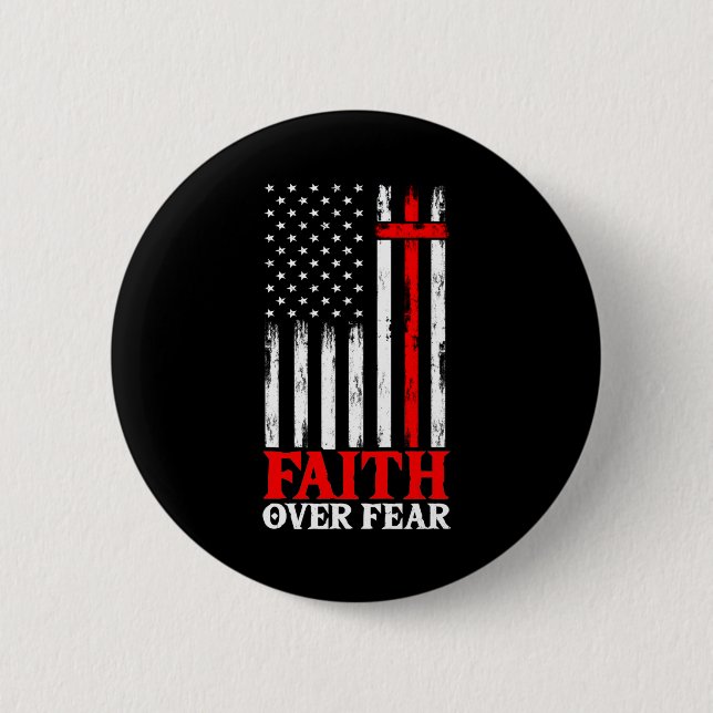 Faith over Fear Coola Christian Flagga Kor Knapp (Framsida)