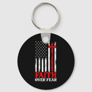 Faith over Fear Coola Christian Flagga Kor Nyckelring