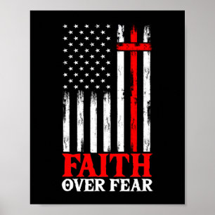 Faith over Fear Coola Christian Flagga Kor Poster