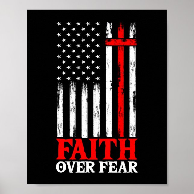 Faith over Fear Coola Christian Flagga Kor Poster (Framsidan)