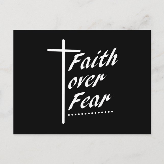 Faith Over Fear Cross Jesus Christ Christianity Gi Vykort (Framsida)
