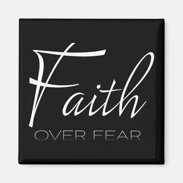 Faith over Fear Encouragement in White Magnet (Framsidan)